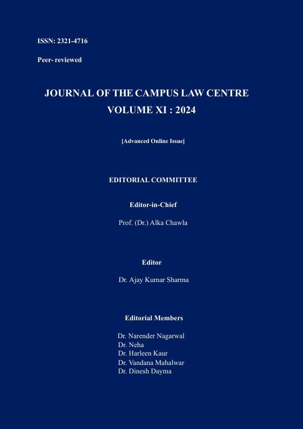 					View Vol. 11 (2024): JOURNAL OF CAMPUS LAW CENTRE
				